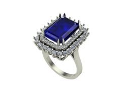 14 Ayar Altın 1.05 Karat Pırlanta 8.50 Karat Safir Yüzük
