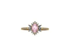 14 Ayar Altın 0.22 Karat Pırlanta 0.40 Karat Pembe Safir Yüzük