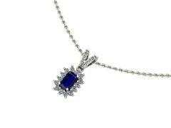 14 Ayar Altın Set 0.20 Karat Pırlanta 0.30 Karat Safir Kolye