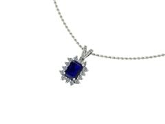 14 Ayar Altın 2.60 Gram Set 0.38 Karat Pırlanta 1.00 Karat Safir Kolye