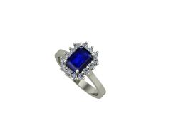 14 Ayar Altın Set 0.34 Karat Pırlanta 1.00 Karat Safir Yüzük