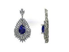 14 ayar Altın Set 8.40 Karat Pırlanta 10.00 Karat Safir Küpe