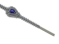 14 ayar Altın Set 9.00 Karat Pırlanta 5.00 Karat Safir Bileklik