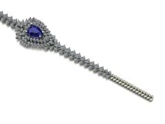 14 ayar Altın Set 9.00 Karat Pırlanta 5.00 Karat Safir Bileklik