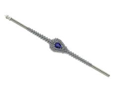 14 ayar Altın Set 9.00 Karat Pırlanta 5.00 Karat Safir Bileklik