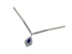 14 Ayar Altın Set 9.50 Karat Pırlanta 6.00 Karat Safir Gerdanlık
