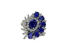 14 Ayar Altın Set 0.40 Karat Pırlanta 1.90 Karat Safir Yüzük
