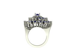 14 Ayar Altın Set 0.65 Karat Pırlanta 3.80 Karat Safir Yüzük