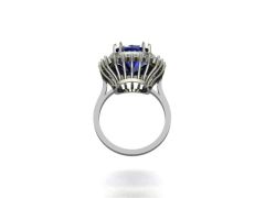 14 Ayar Altın Set 1.00 Karat Pırlanta 5.00 Karat Safir Yüzük