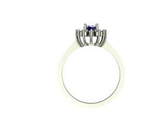 14 Ayar Altın Set 0.20 Karat Pırlanta 0.60 Karat Safir Yüzük