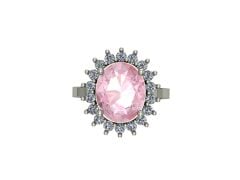 14 Ayar Altın 0.60 Karat Pırlanta 3.00 Karat Pembe Safir Yüzük